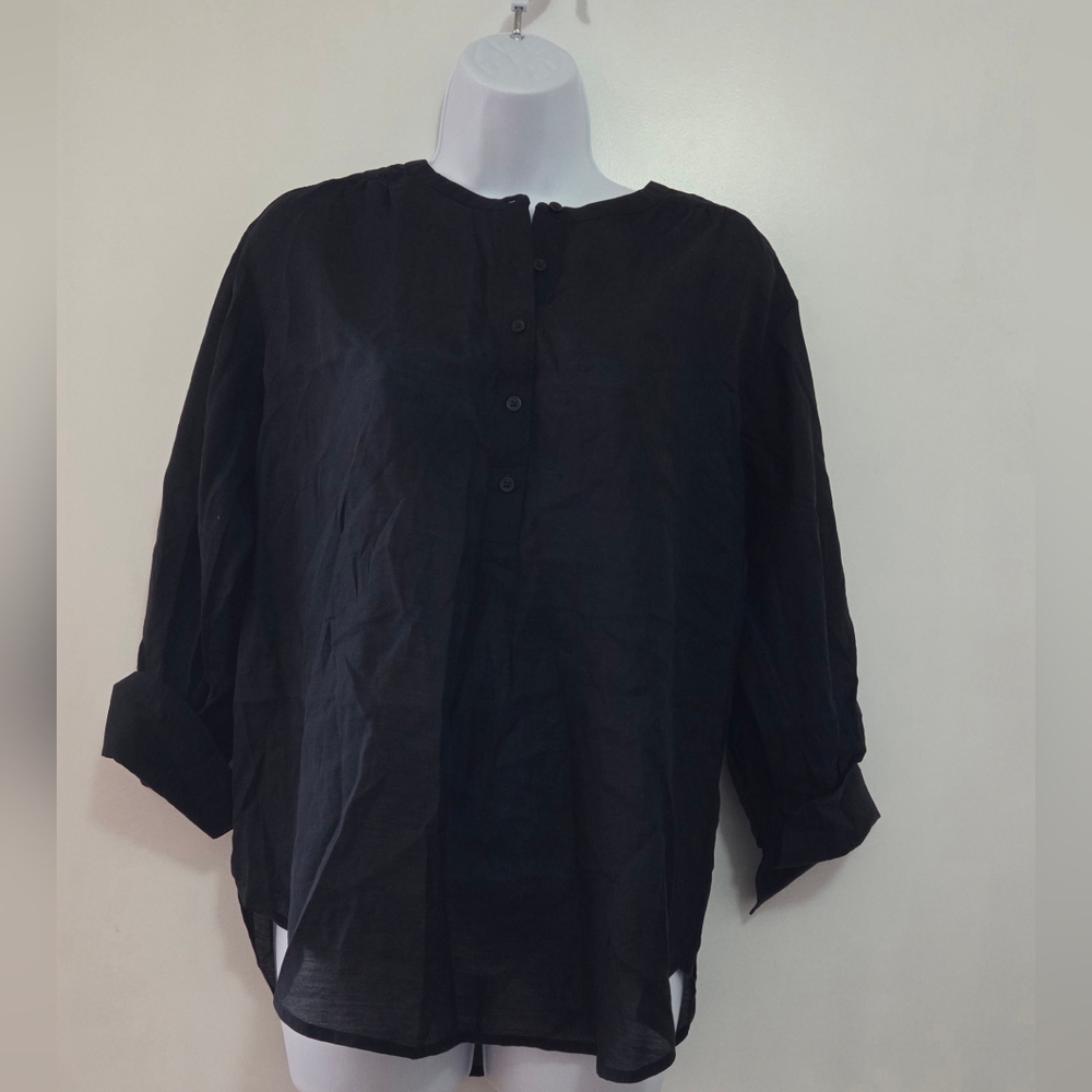 Express Black Henley Tunic Top XS